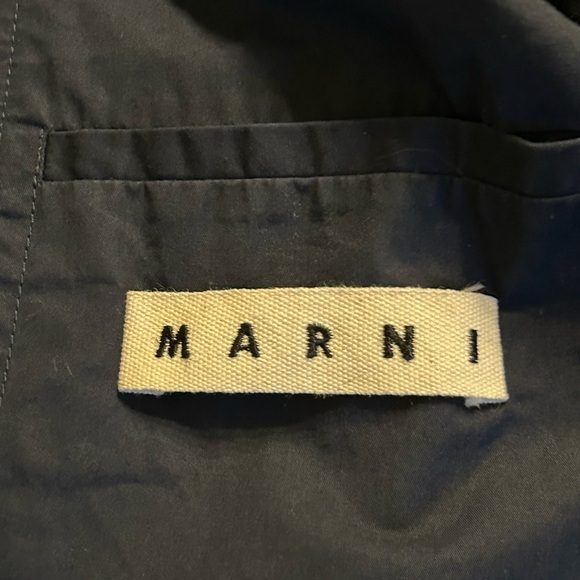 Marni Women’s Navy Blue 100% Cotton Blazer Jacket Size 46 US 10 - Picture 6 of 10